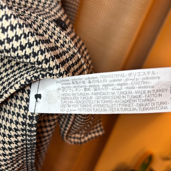 Zara Houndstooth Mini Dress Jacket Womens Size Medium Polyester Button Length 34 - Picture 7 of 8
